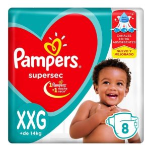 Pampers Supersec Pañales  X-X Grande  x 8